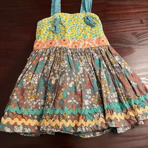 Matilda Jane Yellow and Blue Sundress Sleeveless Casual